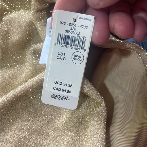 Aerie Shimmering Gold One Piece Swimsuit - Picture 2 of 4